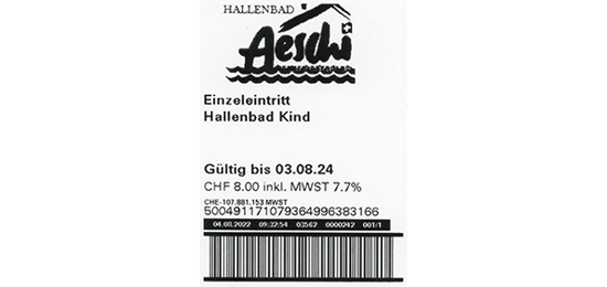 Bild von Eintritt Hallenbad Kind